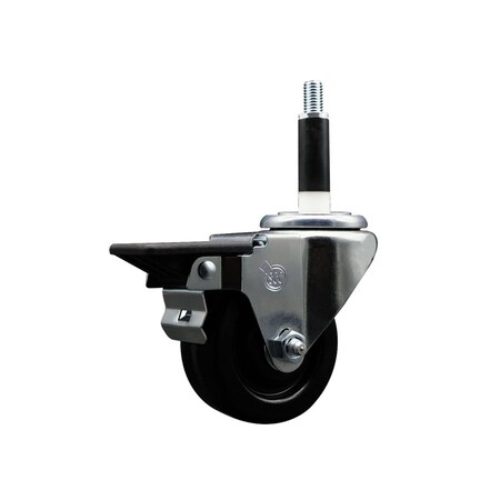 Service Caster 3'' Phenolic Swivel 7/8'' Expanding Stem Caster with Brake SCC-EX20S314-PHS-PLB-78